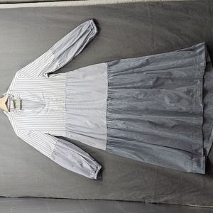 Maeve by Anthropologie Dress w/ Lining Blue White Vertical Stripes Size Small